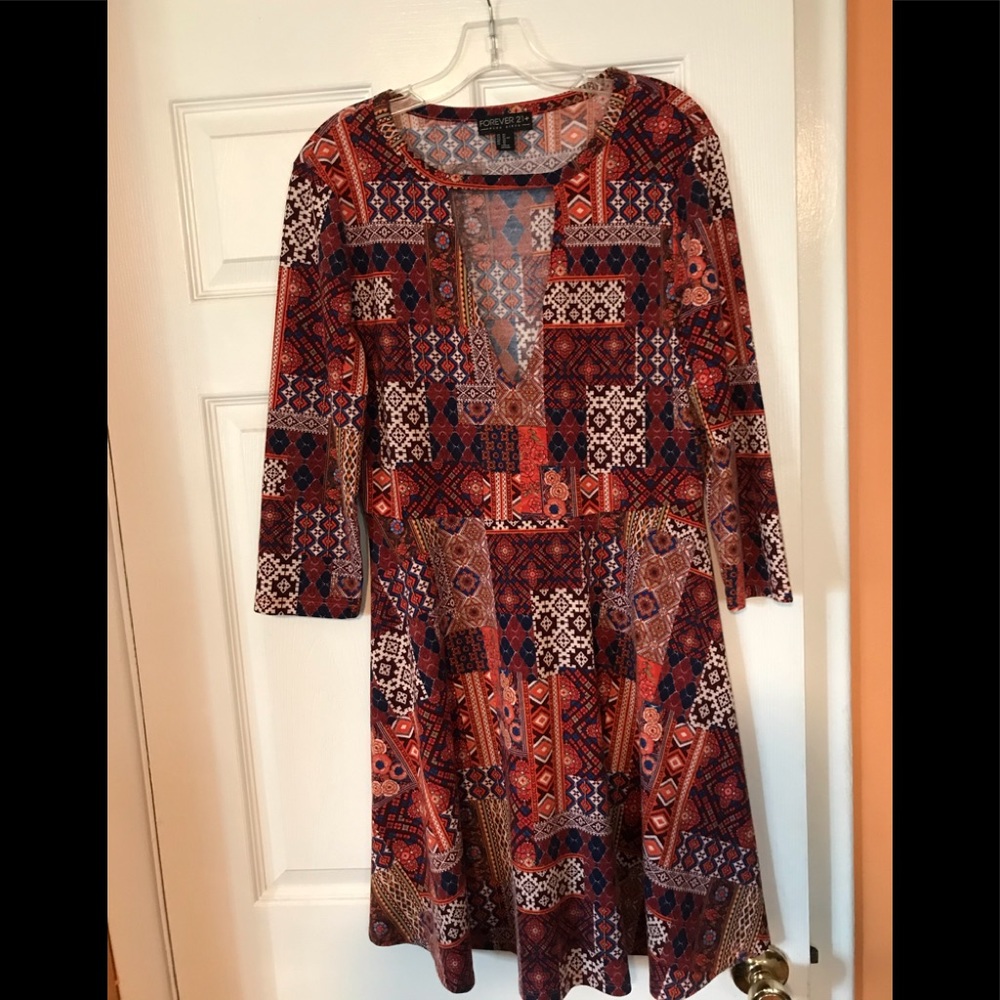 Forever 21 - Geometric cute long sleeve dress